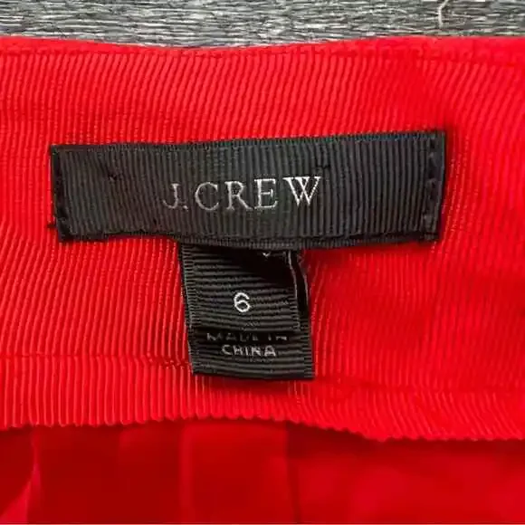 J. Crew red pleated wool blend casual skirt size 6 B73 - Picture 2 of 4